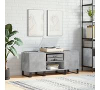 vidaXL Record Cabinet Concrete Grey 121X38X48 Cm Engineered Wood, Grey