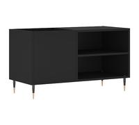 vidaXL Black Record Cabinet - Engineered Wood Vinyl Record Storage - Modern Design with Iron Feet - Durable Moisture-Resistant Construction - For Living Room - 85 x 38 x 48 cm