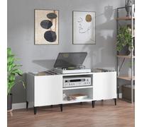 vidaXL Record Cabinet High Gloss White 121x38x48 cm Engineered Wood