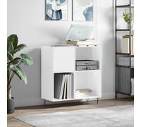 vidaXL Record Cabinet High Gloss White 84.5x38x89 cm Engineered Wood, White