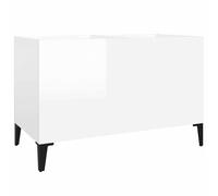 vidaXL High Gloss White Record Cabinet - Size: 48 x 74.5 x 38cm - Wilko