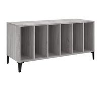 vidaXL Record Cabinet, Record Player Stand with Slots, Sideboard for Living Room Office, Side Cabinet, Industrial Style, Grey Sonoma Engineered Wood