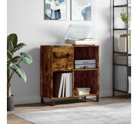 vidaXL Record Cabinet Smoked Oak 84.5X38X89 Cm Engineered Wood, Brown