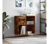 (smoked oak) vidaXL Record Cabinet Record Storage Cabinet Sideboard White Engineered Wood