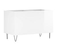 vidaXL Record Cabinet - White Engineered Wood, Record Player Stand, Vinyl Storage Furniture, Living Room Decor, 74.5x38x48 cm