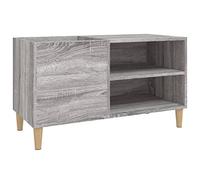 vidaXL Record Cabinet with Spacious Storage, Made from Engineered Wood, Ideal for Vinyl Records and Electronics, Versatile Usage as Side or Filing Cabinet, Grey Sonoma