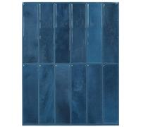 vidaXL Rectangle Tile 10pcs Blue 29 x 22.9 cm Polyurethane and PET Bathroom Tiles Rectangle Waterproof Durable Glossy Surface Cool Home Decor