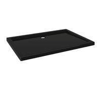 vidaXL Rectangular ABS Shower Base Tray - Fibreglass Reinforced, Easy Low Threshold Entry, Black, 70x100 cm, Scratch and Stain Resistant