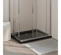 vidaXL Rectangular ABS Shower Base Tray Black Bathroom Plumbing Shower Parts