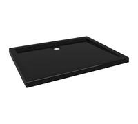 vidaXL Rectangular Shower Base Tray 70x90 cm, High Gloss ABS with Fibreglass Reinforcement, Low Threshold, Black, Stain and Scratch Resistant.