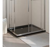vidaXL Rectangular ABS Shower Base Tray Black 80x100 cm