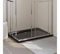 vidaXL Rectangular ABS Shower Base Tray Black Bathroom Plumbing Shower Parts