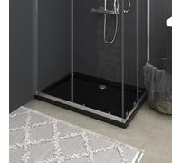 vidaXL Rectangular ABS Shower Base Tray Black Bathroom Plumbing Shower Parts