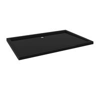 vidaXL Rectangular ABS Shower Base Tray - Scratch and Stain Resistant, Low-Threshold Bathroom Fixture, Black, 80x120 cm, Ideal for Modern Bath Décor