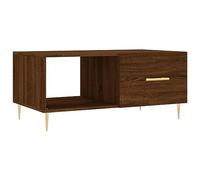 vidaXL Rectangular Coffee Table in Brown Oak Finish with Sturdy Iron Legs and Ample Storage - Made of Engineered Wood, Perfect for Living Room