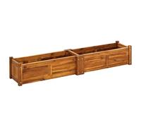 vidaXL Rectangular Garden Raised Bed - Durable Acacia Wood, Spacious Planting Area with Slatted Bottom for Drainage, Brown