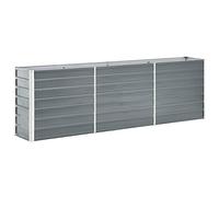 vidaXL Garden Raised Bed 240x40x77cm Galvanised Steel Grey Patio Raised Bed