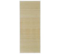 vidaXL Rectangular Natural Bamboo Rug - Rustic & Modern Design for Any Interior Style, Beige Colour, Non-Skid PVC Backing, Easy-to-Clean Surface - Size 80 x 200 cm'