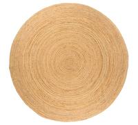 vidaXL - Handcrafted Round Area Rug, Natural Braided Jute, 210 cm Diameter, Durable and Soft, Traditional Farmhouse Style, Suitable for Living Room, Bedroom, or Foyer