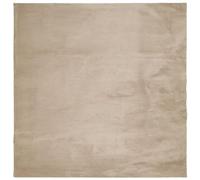 vidaXL Soft and Washable Area Carpet Sand - Non-Slip, Short Pile Polyester Rug - Suitable for Underfloor Heating - 240 x 240 cm Squared Size