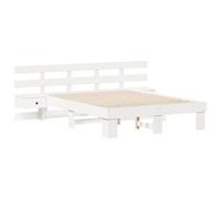 vidaXL Rectangular Platform Bed 120 x 190 cm Solid Pine White with a Matt Finish, No Need for a Bed Base, Includes 2 Integrated Bedside Tables with Drawers, Modern Style for Interior,