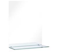 vidaXL Rectangular Wall Mirror with Shelf 50x70cm - Tempered Glass, Silver