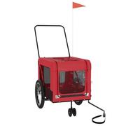 vidaXL Red and Black Pet Bike Trailer