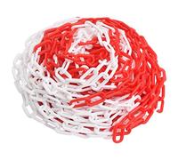 vidaXL Red and White Plastic Safety Warning Chain - 100 m Length, 4 mm Diameter - Indoor/Outdoor Temporary Barrier