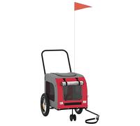vidaXL Red Pet Stroller Polyester Metal 124 x 53 x 53 cm