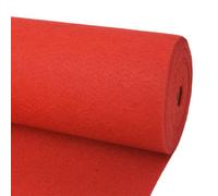 vidaXL Red Plain Exhibition Carpet | Multipurpose Fabric Floor Covering | 1.2x12m Size | Reusable and Easy to Clean | Ideal for Weddings, Parties, Shows, Festivals