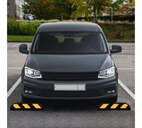 vidaXL 2x Reflective Parking Blocks Rubber Wheel Stopper Parking Signs Curbs