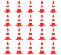 vidaXL 20x Reflective Traffic Cones Red and White 50 cm Road Traffic Sign