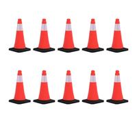 vidaXL 10x Reflective Traffic Cones with Heavy Bases 50 cm Road Traffic Sign