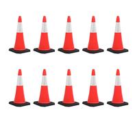 vidaXL 10x Reflective Traffic Cones with Heavy Bases Signage Road Traffic Sign