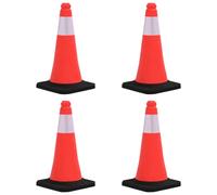 vidaXL 4x Reflective Traffic Cones with Heavy Bases 50 cm Road Traffic Sign
