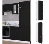 vidaXL Kitchen Cabinet Black Chipboard Cupboard Sideboard Storage Side Cabinet