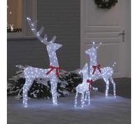 vidaXL Reindeer Family 3 pcs Cold white 68 x 26 x 127 cm Fabric