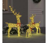 Reindeer Family 3 pcs Fabric Decor Christmas Figurines Festive Ornament vidaXL