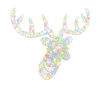 vidaXL Reindeer Head Colourful 68 x 36.5 x 62.5 cm Acrylic