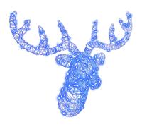vidaXL Reindeer Head with 140 LEDs Blue 68 x 36.5 x 62.5 cm Acrylic
