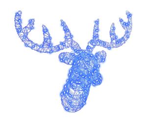vidaXL Reindeer Head with 140 LEDs Blue 68 x 36.5 x 62.5 cm Acrylic