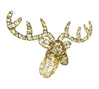 vidaXL Reindeer Pull Sleigh Warm white 68 x 36.5 x 62.5 cm Rattan