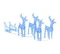 vidaXL Reindeers & Sleigh Christmas Decoration 280x28x55 cm Acrylic Ornaments