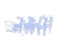 vidaXL Reindeers & Sleigh Christmas Decoration 320 LEDs Acrylic Xmas Reindeer