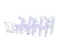 vidaXL Reindeers & Sleigh Christmas Decoration 320 LEDs Acrylic Xmas Reindeer