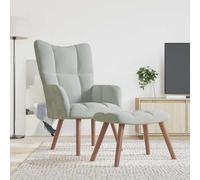 vidaXL Relaxing Chair 2 pcs Light Grey Velvet