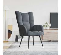vidaXL Relaxing Chair Dark Grey Velvet