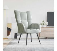 vidaXL Relaxing Chair Light Grey Velvet