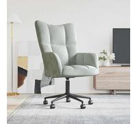 vidaXL Relaxing Chair with Wheel Light Grey 69 x 61.5 x 102 cm Velvet