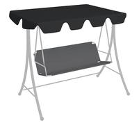 'vidaXL Replacement Canopy for Garden Swing, Black, Lightweight, Durable with Waterproof Coating, Easy Installation, Fits Various Swing Sizes